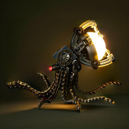 Diyion™ | DIY 3D Metal Steampunk Galaxy Craft Puzzle Mechanical Octopus with Desk Lamp Model-1060PCS - Diyion