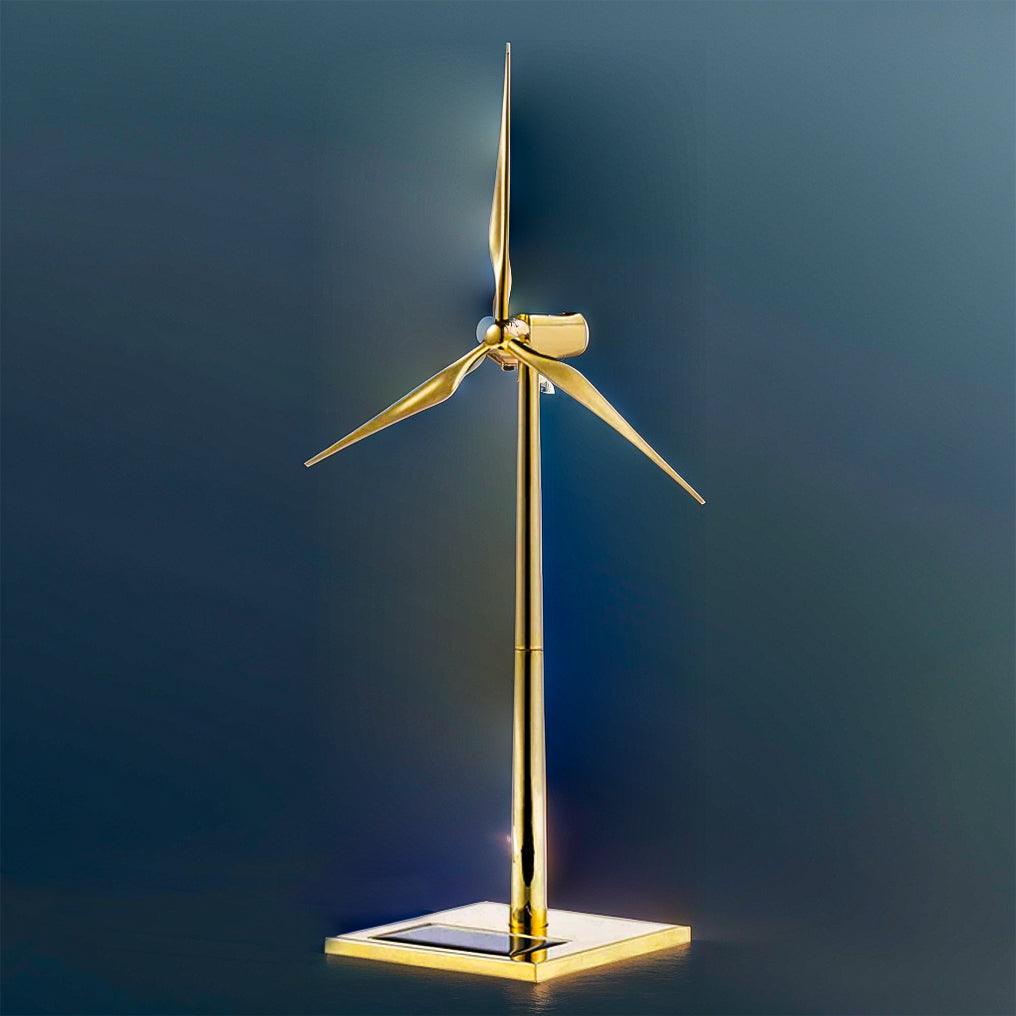 Diyion™ | DIY 3D Metal Windmill Solar Powered Wind Turbine Assembly Model Golden - Diyion