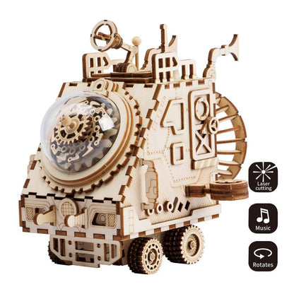 Diyion™ | Cosmic Voyager - Steampunk Spaceship Music Box Kit - Diyion