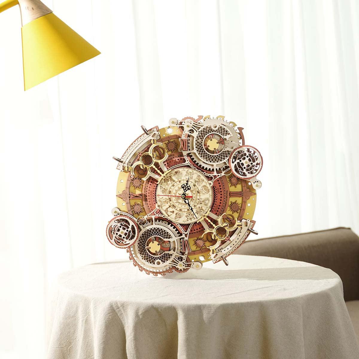 Decorative wall clock Diyion | Enchanted Zodiac Wall Clock Time Keeper -  3D Wooden Model kit