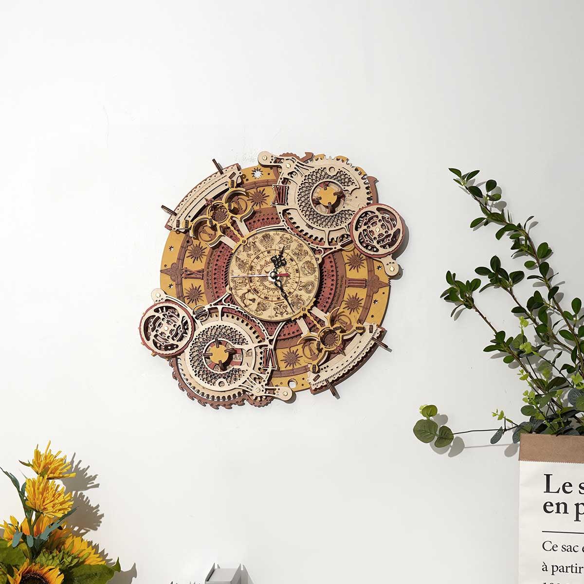 Decorative wall clock Diyion | Enchanted Zodiac Wall Clock Time Keeper -  3D Wooden Model kit