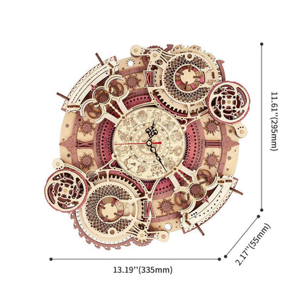 Decorative wall clock Diyion | Enchanted Zodiac Wall Clock Time Keeper -  3D Wooden Model kit