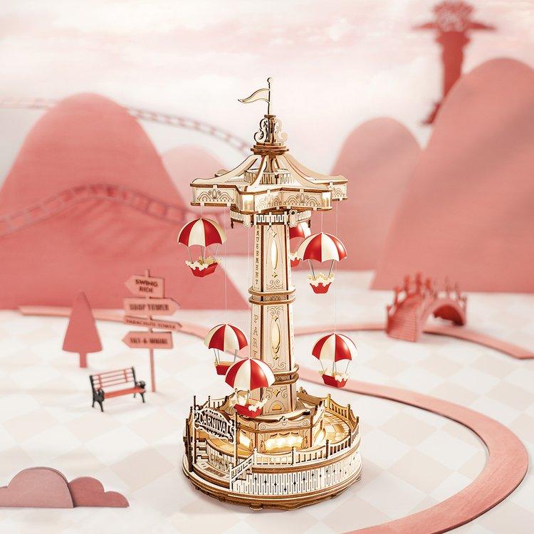 Diyion™ | Parachute Tower DIY Music Box 3D Wooden Puzzle EA01 - Diyion