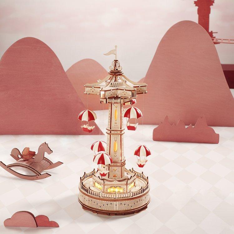 Diyion™ | Parachute Tower DIY Music Box 3D Wooden Puzzle EA01 - Diyion