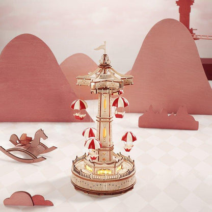 Diyion™ | Parachute Tower DIY Music Box 3D Wooden Puzzle EA01 - Diyion