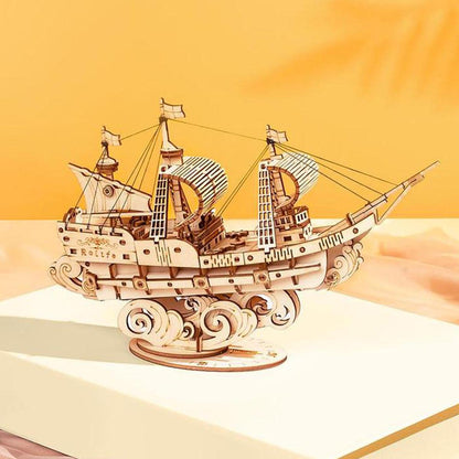 Diyion™ | Sailling Ship 3D Wooden Puzzle Decor - Diyion