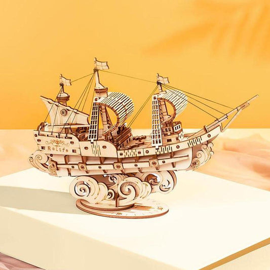 Diyion™ | Sailling Ship 3D Wooden Puzzle Decor - Diyion