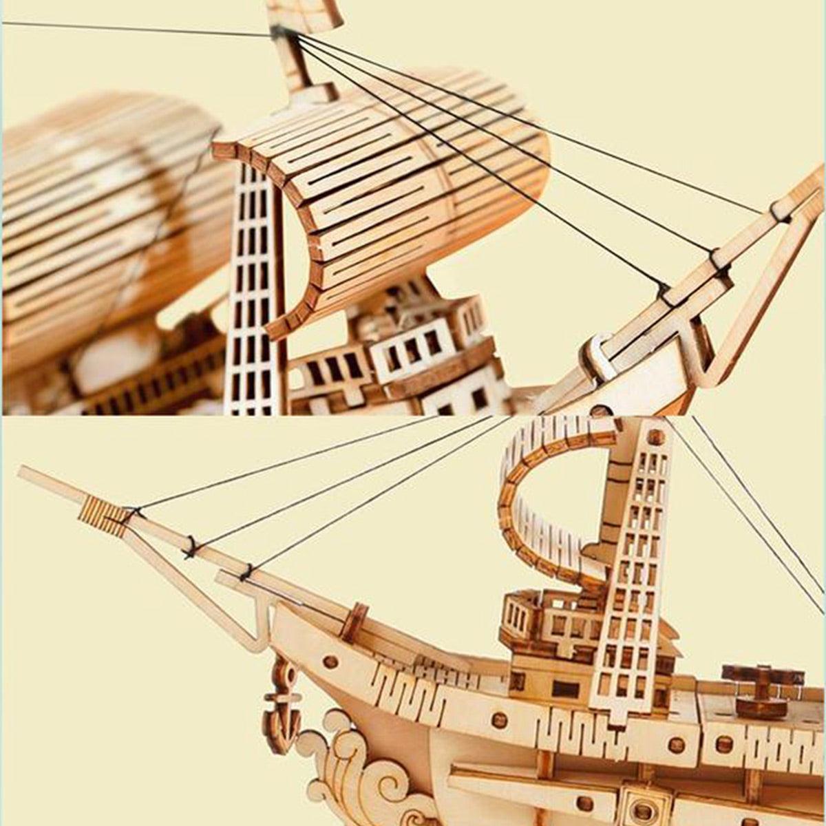 Diyion™ | Sailling Ship 3D Wooden Puzzle Decor - Diyion