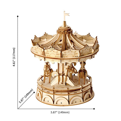 Diyion™ | Vintage Carousel 3D Wooden Puzzle - Diyion