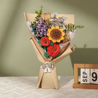 Diyion™ | Eternal Bloom 3D Wooden Puzzle Bouquet - Diyion