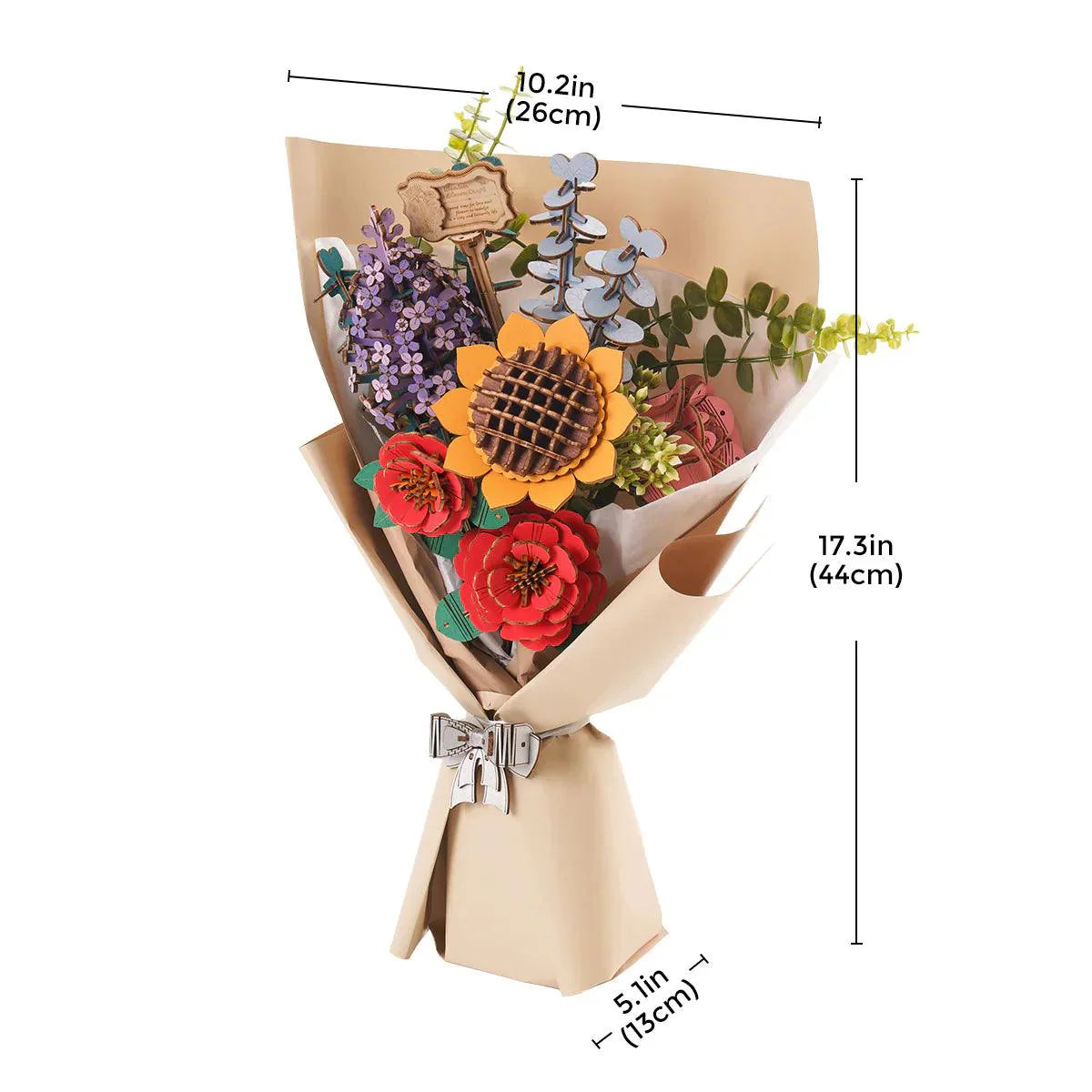 Diyion™ | Eternal Bloom 3D Wooden Puzzle Bouquet - Diyion