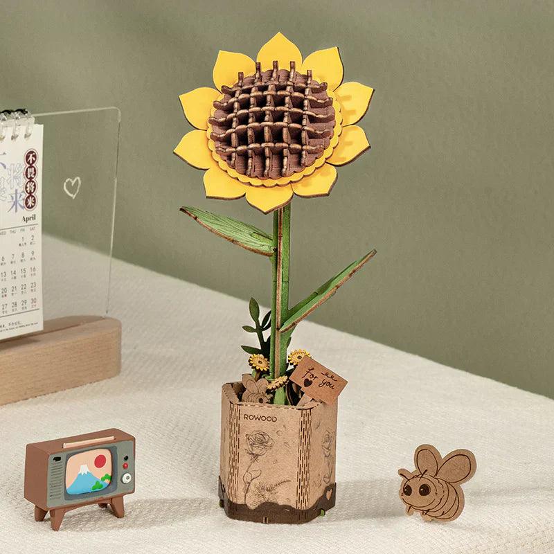 Diyion™ | Eternal Bloom 3D Wooden Puzzle Bouquet - Diyion