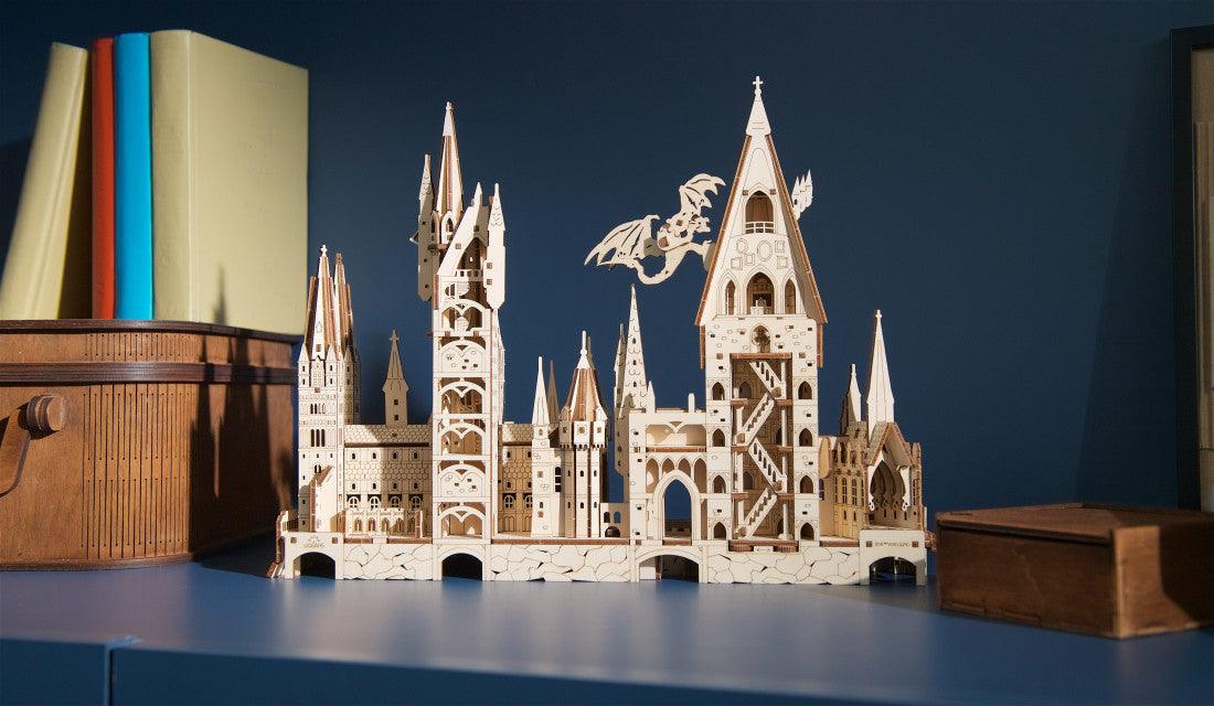 Diyion™ | Hogwarts Magical Castle 3D Wooden Puzzle Kit - Diyion