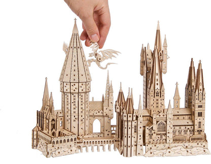 Diyion™ | Hogwarts Magical Castle 3D Wooden Puzzle Kit - Diyion