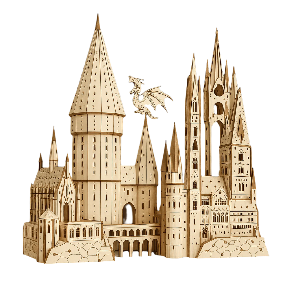 Diyion™ | Hogwarts Magical Castle 3D Wooden Puzzle Kit - Diyion