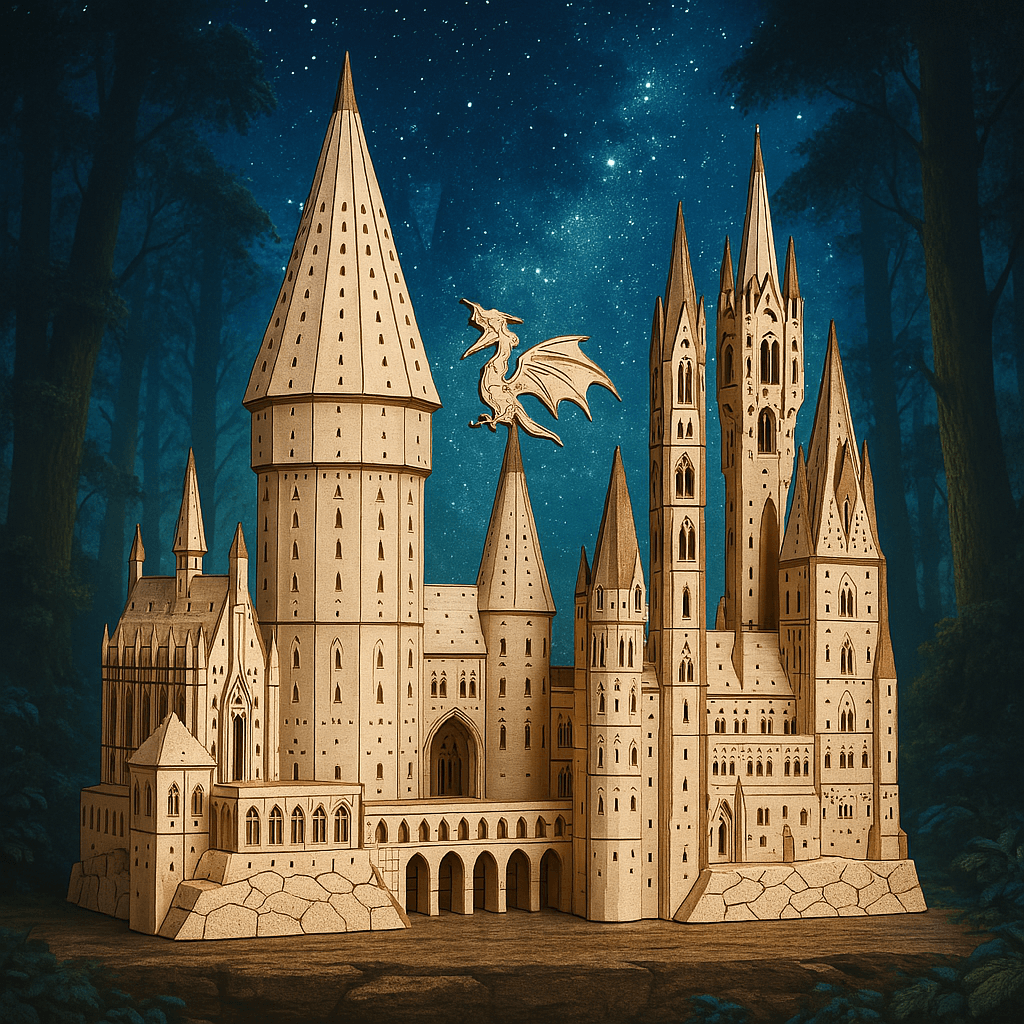 Diyion™ | Hogwarts Magical Castle 3D Wooden Puzzle Kit - Diyion