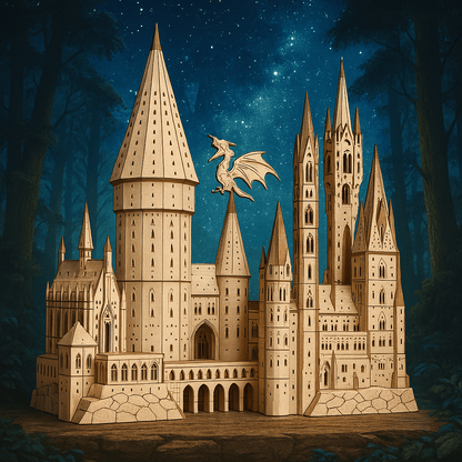 Diyion™ | Hogwarts Magical Castle 3D Wooden Puzzle Kit - Diyion