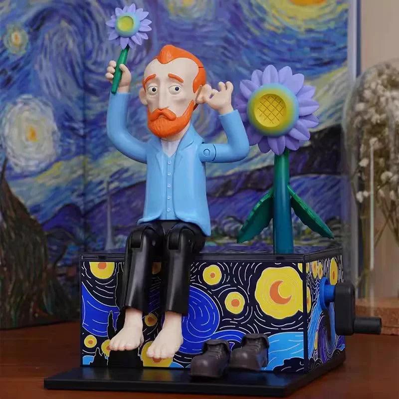 Diyion ArtMotion Mr. Van Gogh - Blue articulated art figurine for a collector shelf or studio display