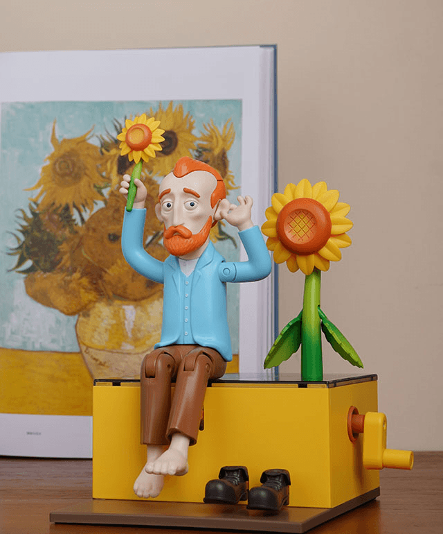 Diyion ArtMotion Little Doll with Blue Base, posable art figurine for a home office display