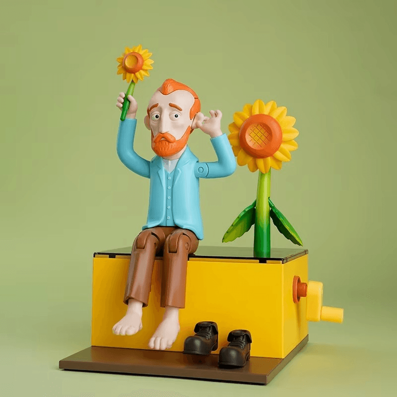 Diyion ArtMotion Little Doll with Green Base, fully assembled PVC figurine for bookshelf decor