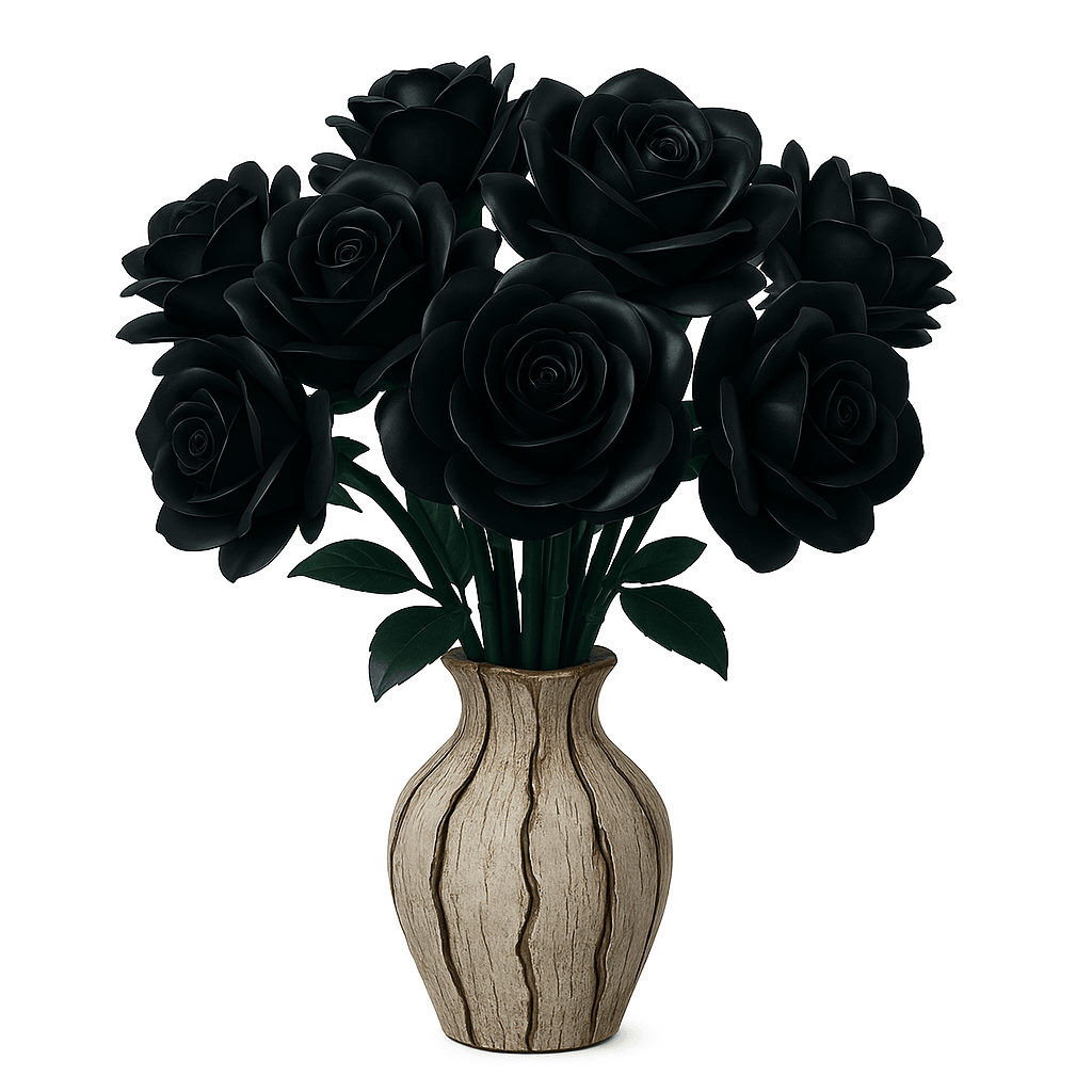 Diyion | Eternal Black Rose Bouquet Building Blocks - Diyion