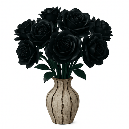 Diyion | Eternal Black Rose Bouquet Building Blocks - Diyion