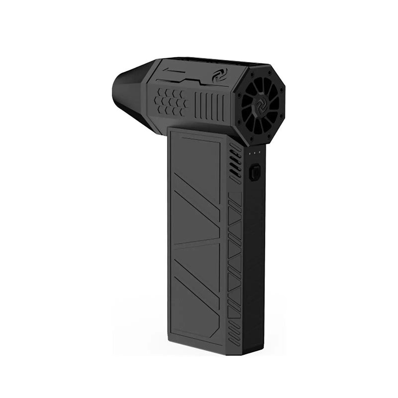 Professional handheld turbojet fan with 130000 RPM brushless motor and LED lighting for powerful air blowing and precision cleaning tasks
