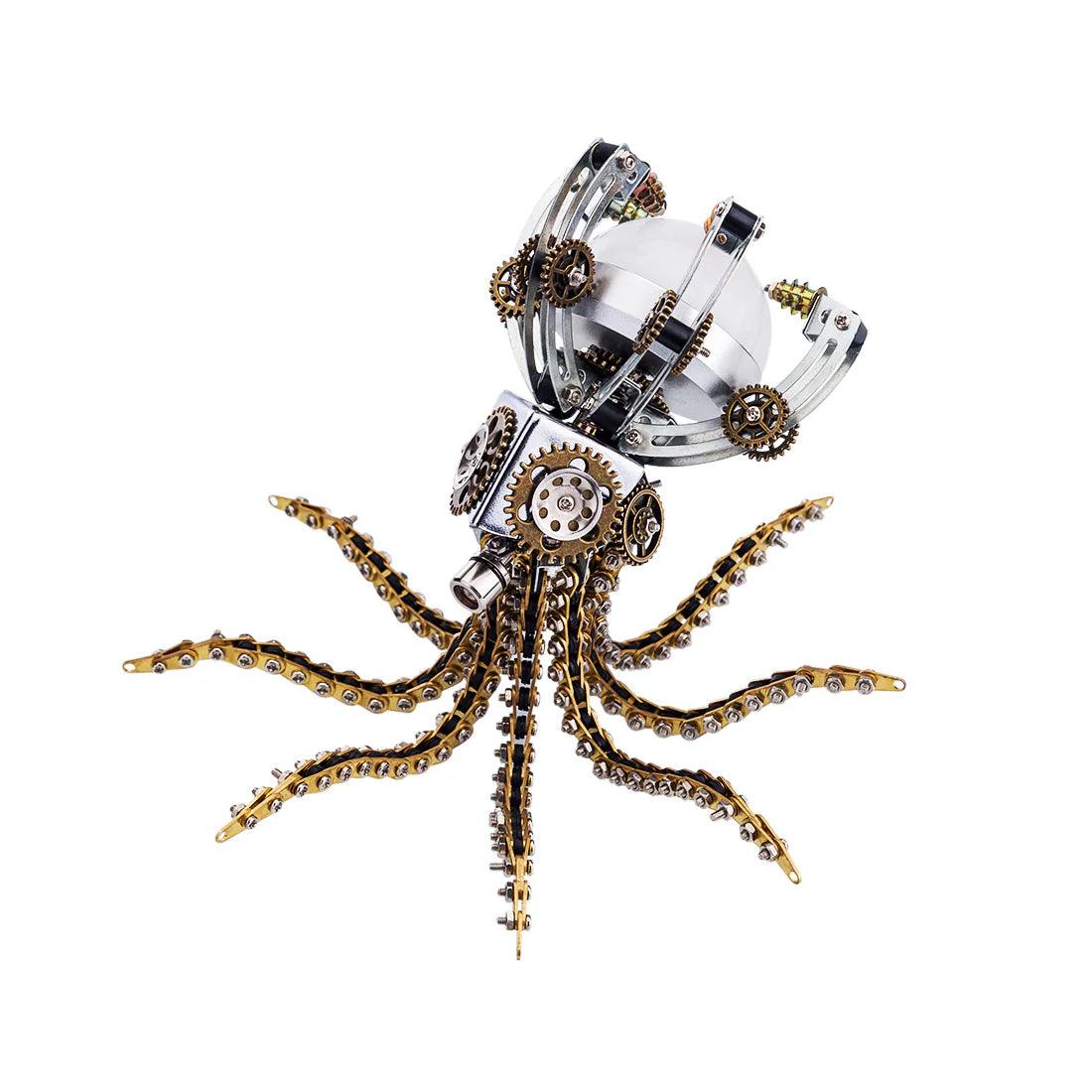 Diyion™ | DIY 3D Metal Steampunk Galaxy Craft Puzzle Mechanical Octopus with Desk Lamp Model-1060PCS - Diyion