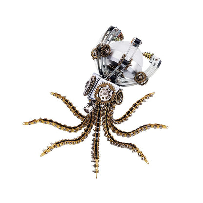 Diyion™ | DIY 3D Metal Steampunk Galaxy Craft Puzzle Mechanical Octopus with Desk Lamp Model-1060PCS - Diyion