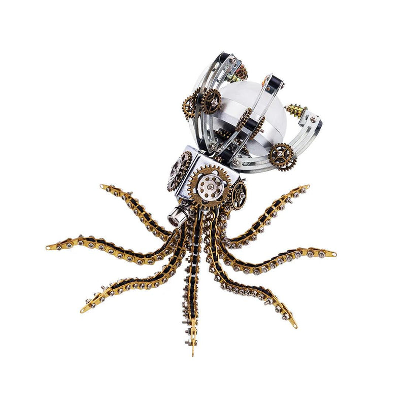 Diyion™ | DIY 3D Metal Steampunk Galaxy Craft Puzzle Mechanical Octopus with Desk Lamp Model-1060PCS - Diyion
