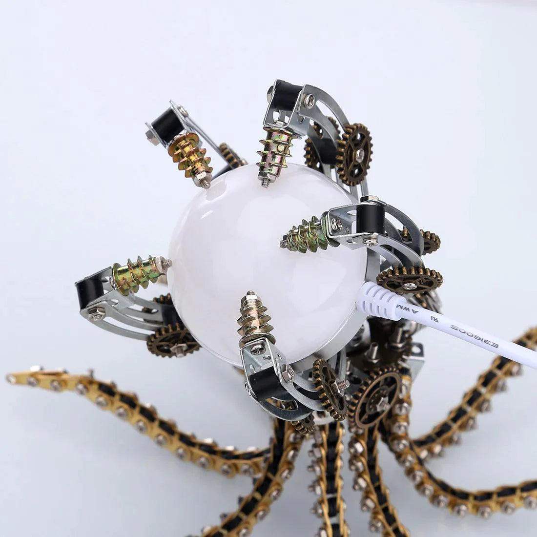Diyion™ | DIY 3D Metal Steampunk Galaxy Craft Puzzle Mechanical Octopus with Desk Lamp Model-1060PCS - Diyion