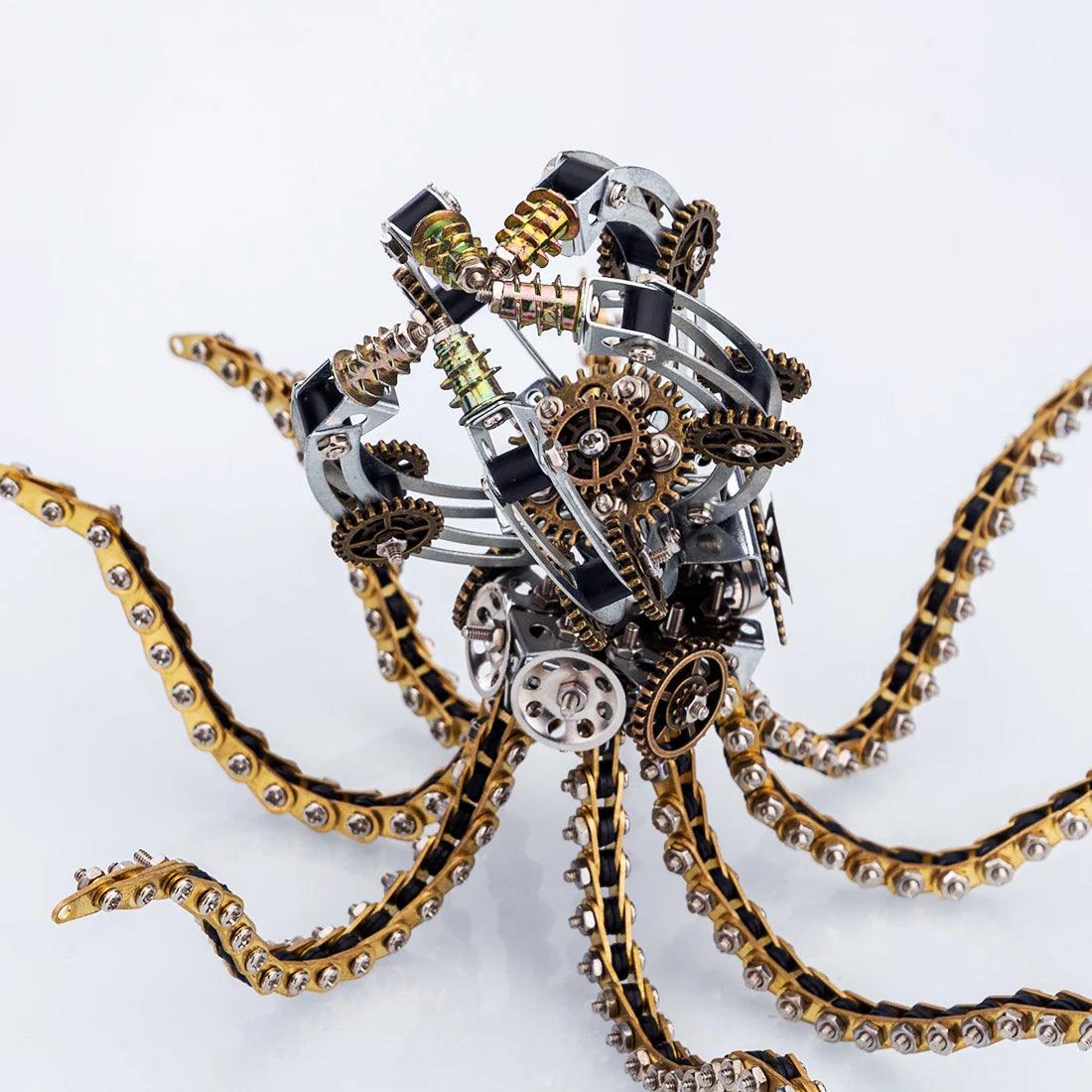 Diyion™ | DIY 3D Metal Steampunk Galaxy Craft Puzzle Mechanical Octopus with Desk Lamp Model-1060PCS - Diyion