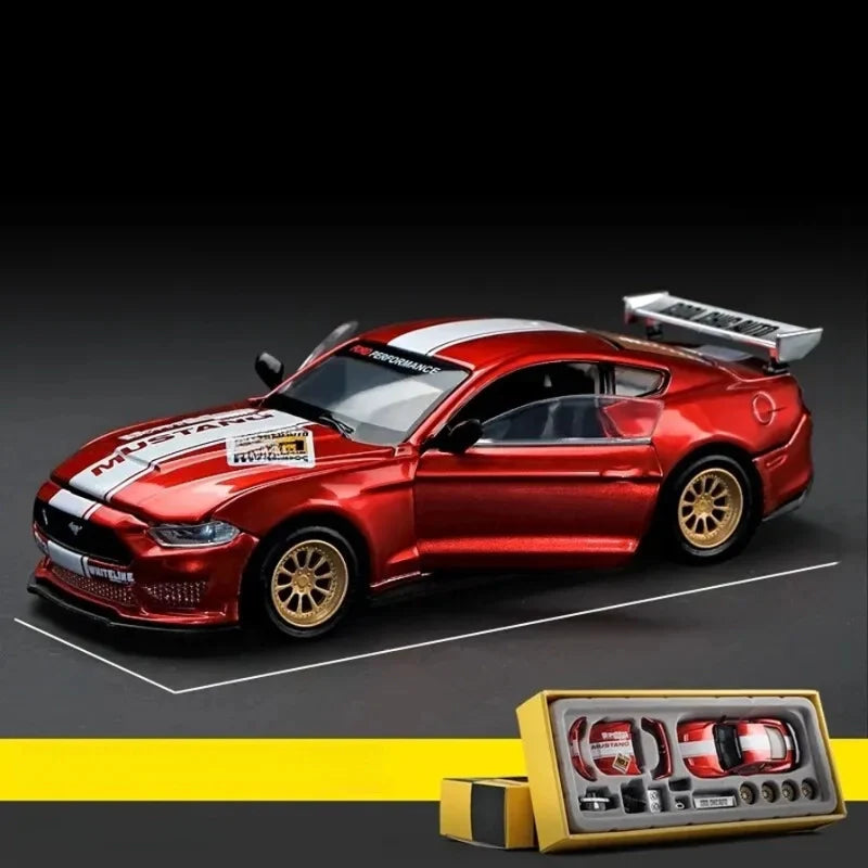DIY Customizable 1:42 Scale Ford Mustang Alloy Car Model Kit - Unique Racing Car Collectible for Hobbyists & Enthusiasts