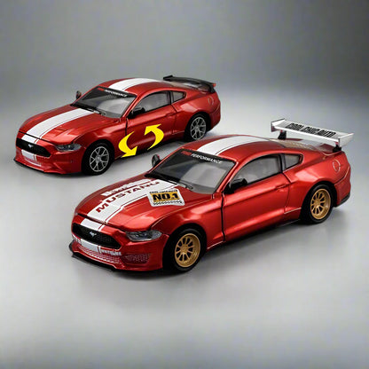 DIY Customizable 1:42 Scale Ford Mustang Alloy Car Model Kit - Unique Racing Car Collectible for Hobbyists & Enthusiasts