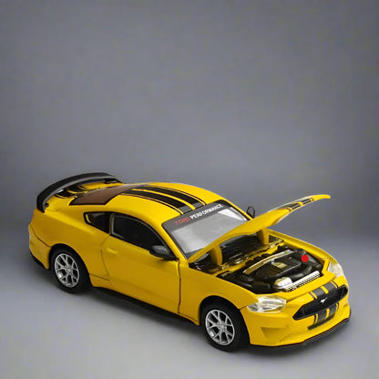 DIY Customizable 1:42 Scale Ford Mustang Alloy Car Model Kit - Unique Racing Car Collectible for Hobbyists & Enthusiasts