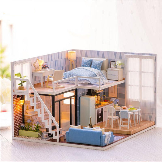Diyion™ | DIY Dollhouse Kit (Blue Time) - Diyion
