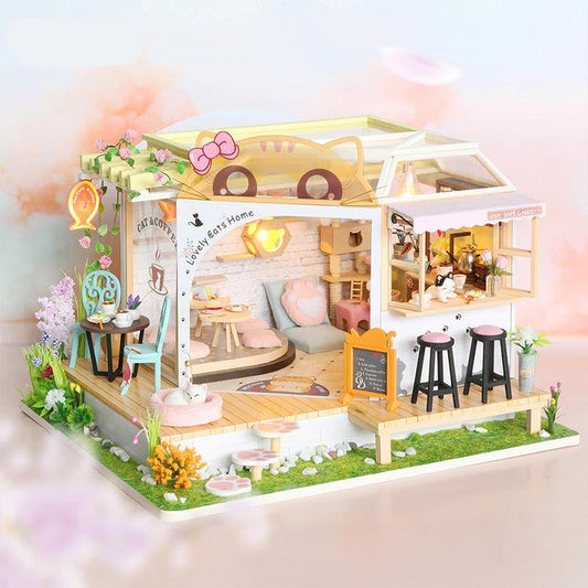 Diyion™ | DIY Dollhouse Kit (Cat Coffee Garden) - Diyion