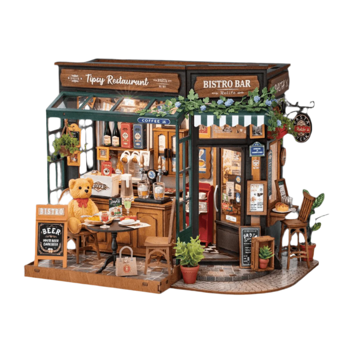 Diyion™ | DIY Miniature French Bistro Kit - Tipsy Restaurant - Diyion