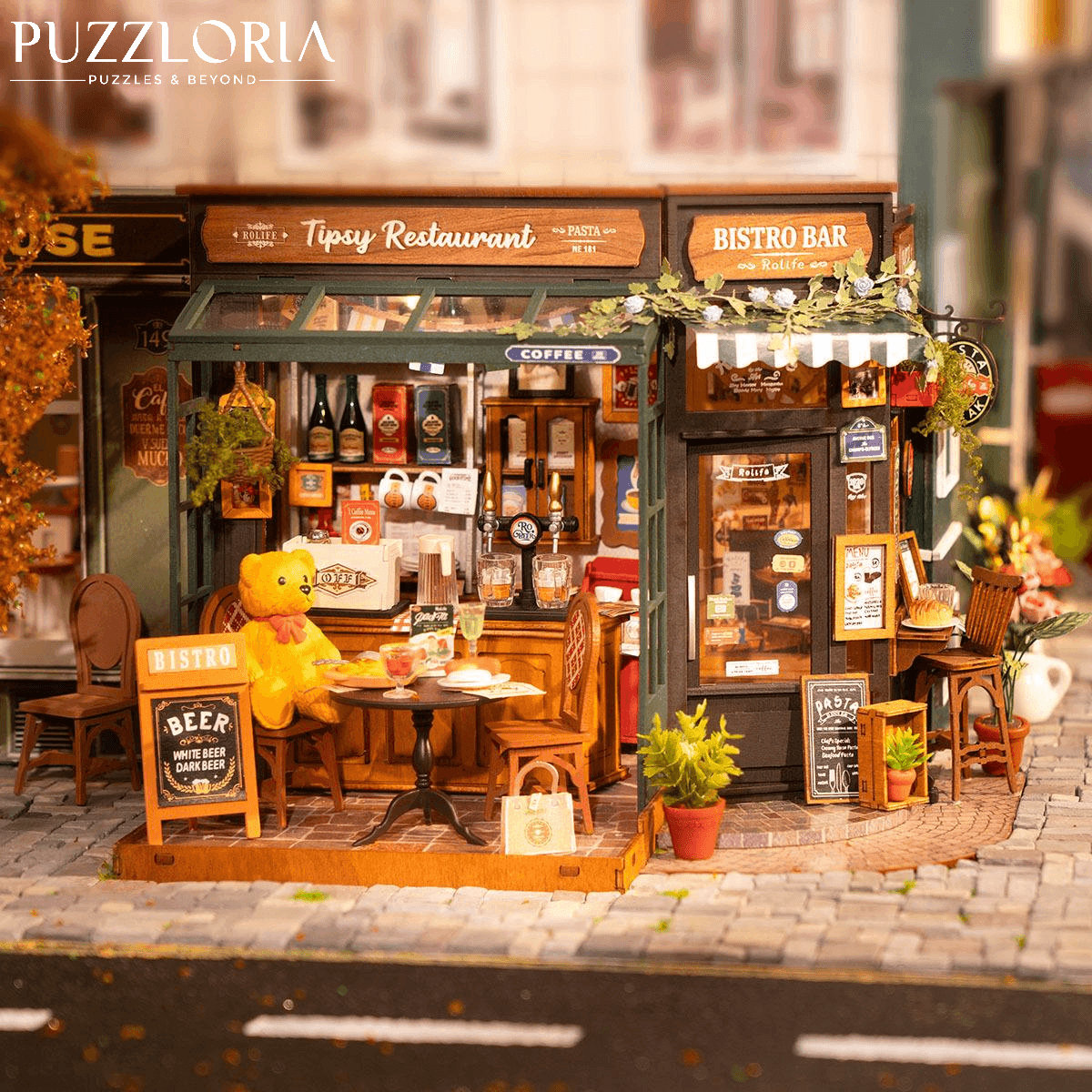 Diyion™ | DIY Miniature French Bistro Kit - Tipsy Restaurant - Diyion