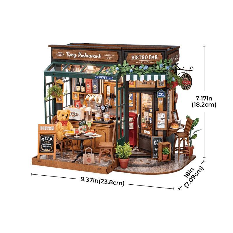 Diyion™ | DIY Miniature French Bistro Kit - Tipsy Restaurant - Diyion