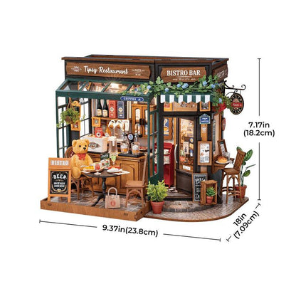 Diyion™ | DIY Miniature French Bistro Kit - Tipsy Restaurant - Diyion