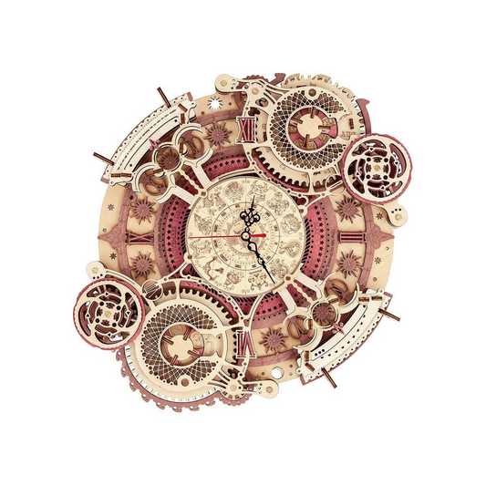 Decorative wall clock Diyion | Enchanted Zodiac Wall Clock Time Keeper -  3D Wooden Model kit