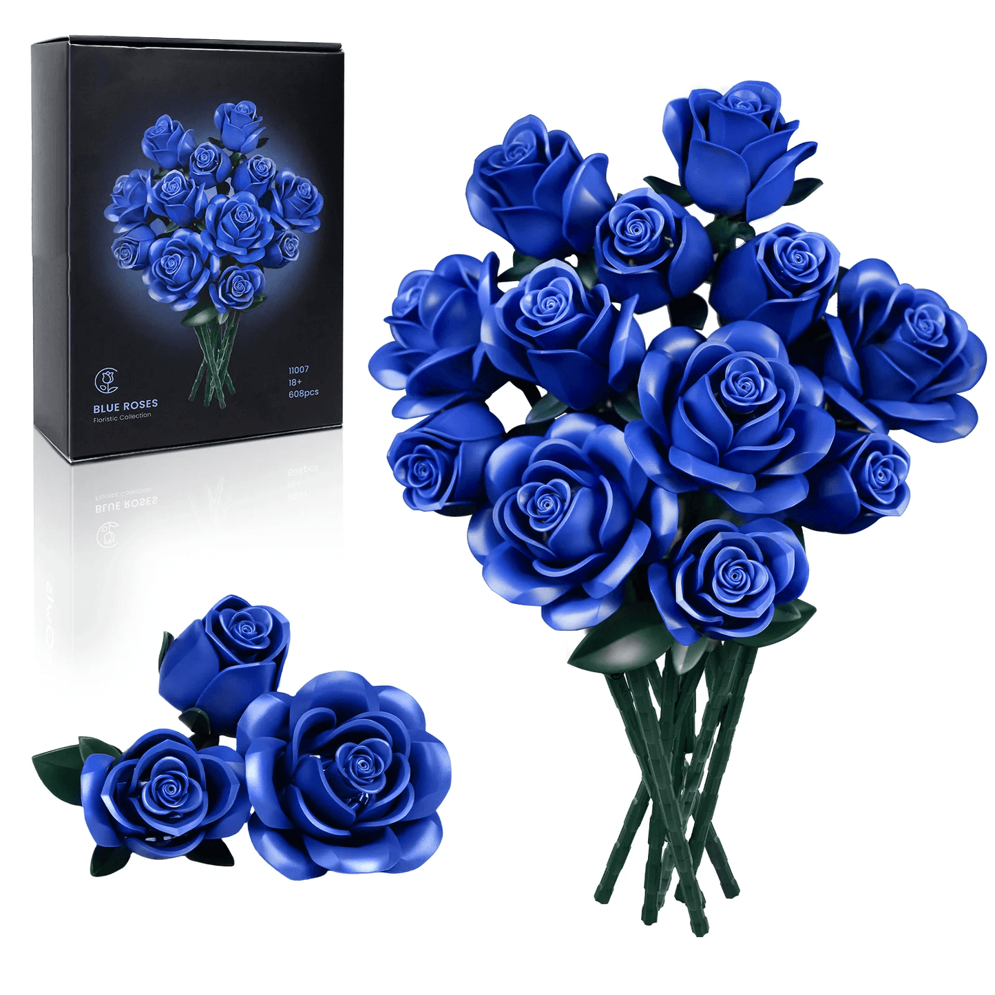 Diyion™ | Eternal Blue Rose Bouquet Building Set - Diyion