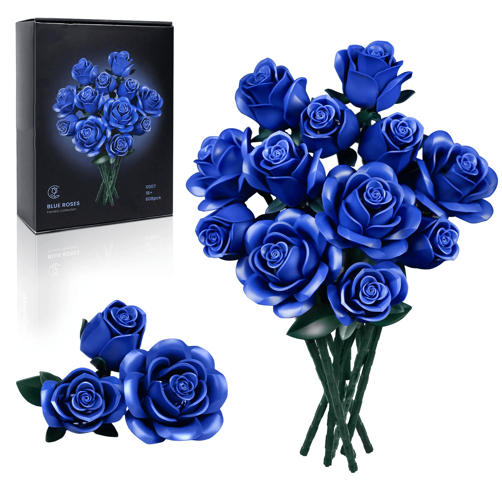 Diyion™ | Eternal Blue Rose Bouquet Building Set - Diyion