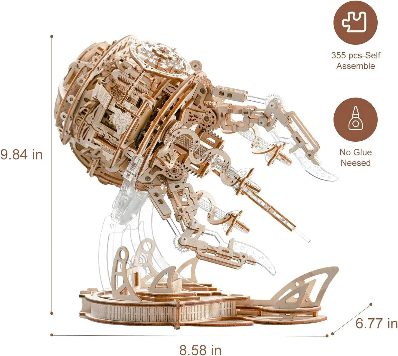 Diyion™ | Enchanted Aurora Jellyfish Music Box 3D Wooden Puzzle - Diyion