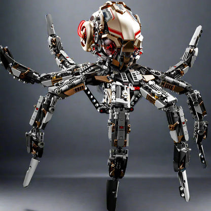 Diyion mechanical octopus building set with LED lights and articulated tentacles - premium STEM construction toy for ages 12 and up