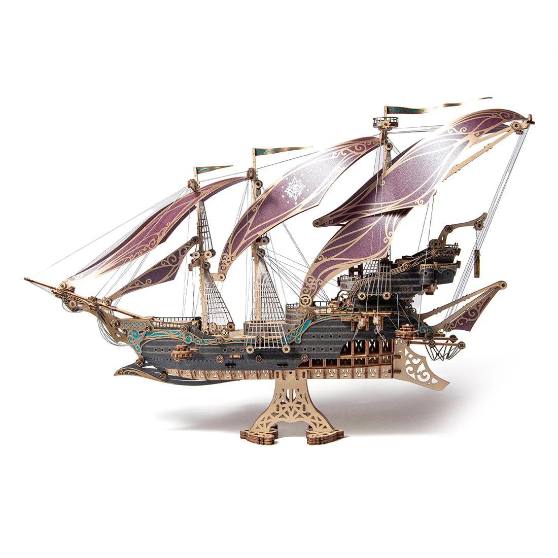 Diyion™ | Secrets of the Aether 3D Steampunk Pirate Ship Wooden Assembly Kit - Diyion