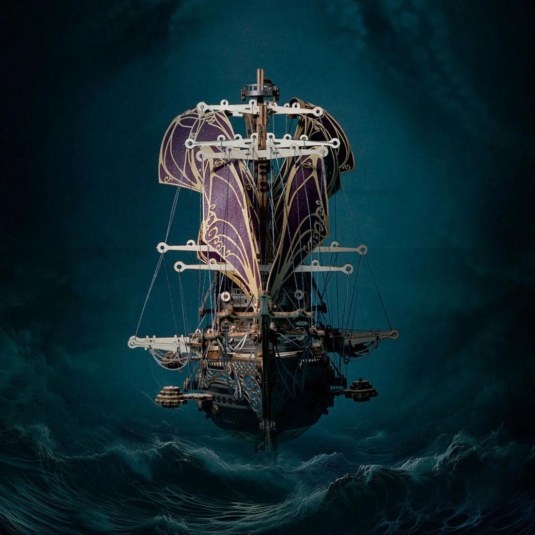 Diyion™ | Secrets of the Aether 3D Steampunk Pirate Ship Wooden Assembly Kit - Diyion