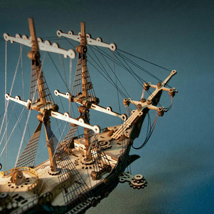 Diyion™ | Secrets of the Aether 3D Steampunk Pirate Ship Wooden Assembly Kit - Diyion