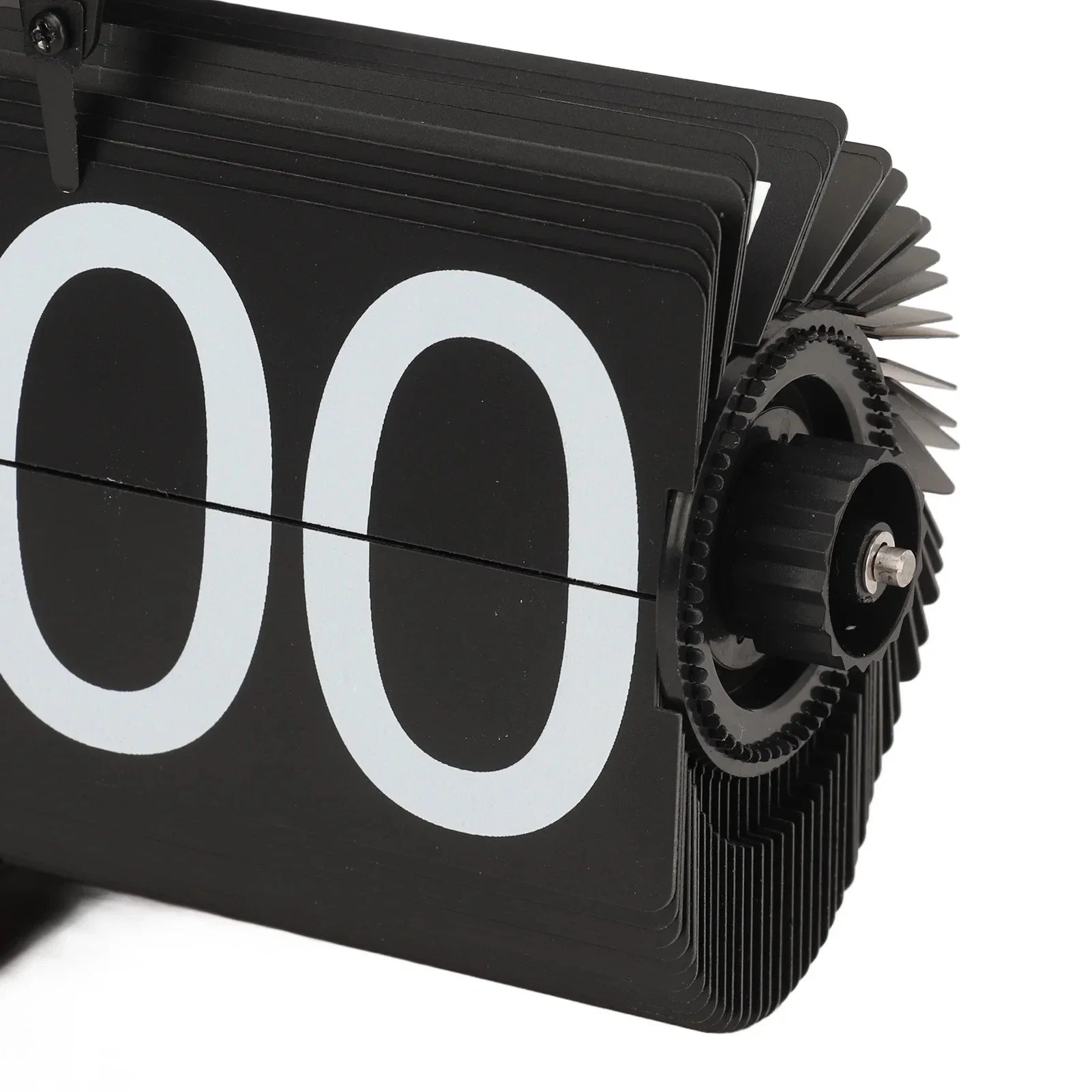 Vintage retro flip clock with wooden base and large number display for home office decoration and modern timekeeping